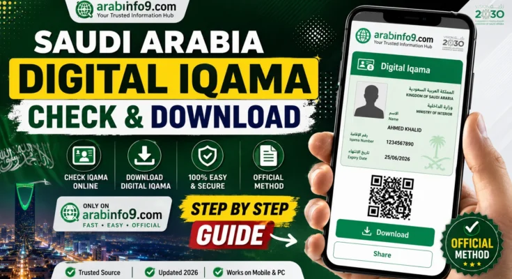 How to Check Digital Iqama Online in Saudi Arabia 2026 | Official Absher Guide | ArabInfo9.com